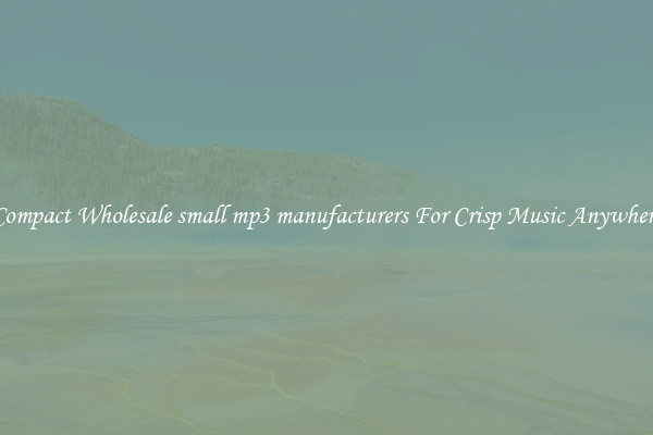 Compact Wholesale small mp3 manufacturers For Crisp Music Anywhere