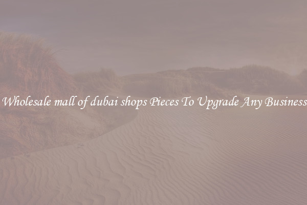 Wholesale mall of dubai shops Pieces To Upgrade Any Business
