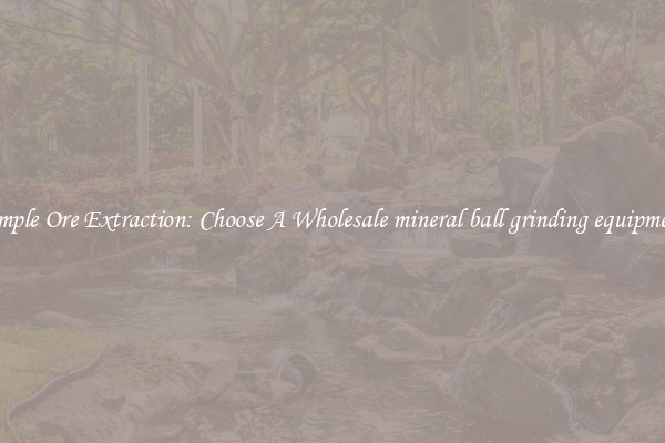 Simple Ore Extraction: Choose A Wholesale mineral ball grinding equipment