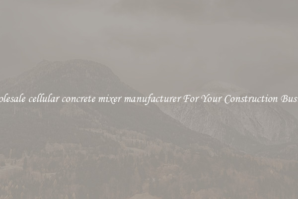 Wholesale cellular concrete mixer manufacturer For Your Construction Business