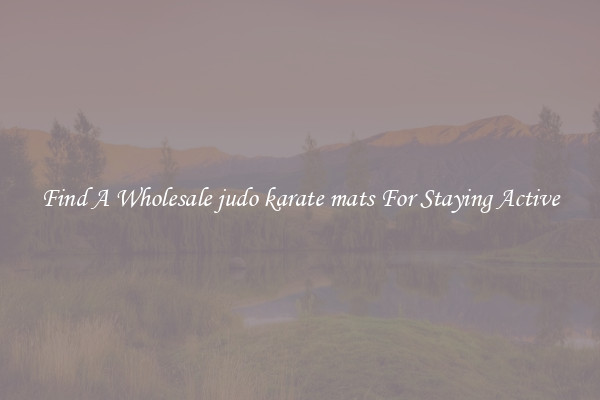 Find A Wholesale judo karate mats For Staying Active